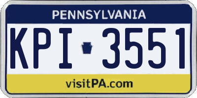 PA license plate KPI3551
