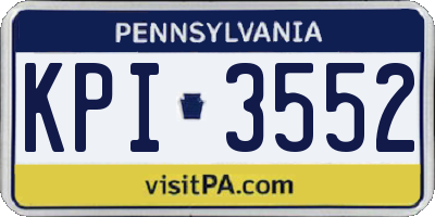 PA license plate KPI3552