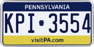 PA license plate KPI3554