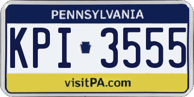 PA license plate KPI3555