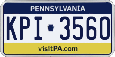 PA license plate KPI3560