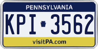 PA license plate KPI3562