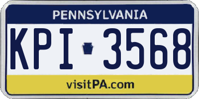 PA license plate KPI3568