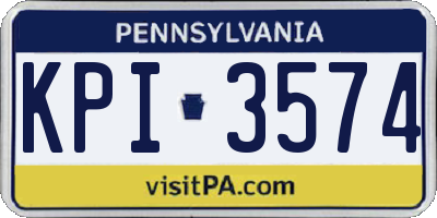 PA license plate KPI3574