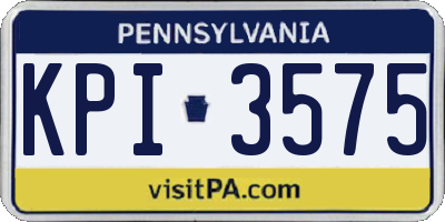PA license plate KPI3575