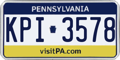PA license plate KPI3578