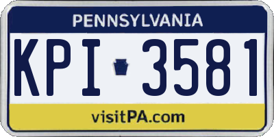 PA license plate KPI3581