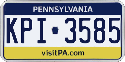 PA license plate KPI3585