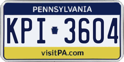 PA license plate KPI3604