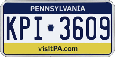PA license plate KPI3609