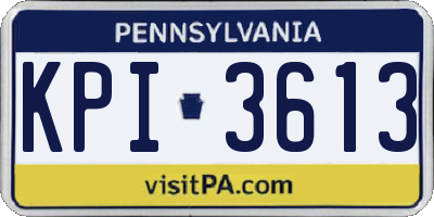 PA license plate KPI3613