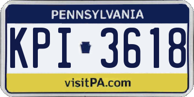 PA license plate KPI3618