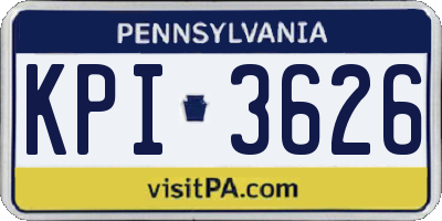 PA license plate KPI3626