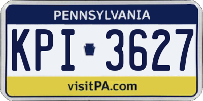 PA license plate KPI3627