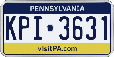 PA license plate KPI3631