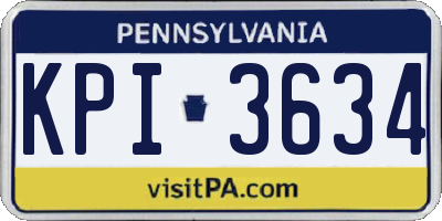 PA license plate KPI3634