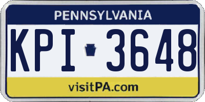 PA license plate KPI3648