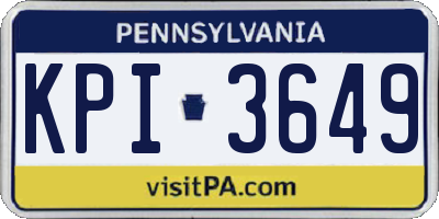PA license plate KPI3649