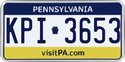 PA license plate KPI3653
