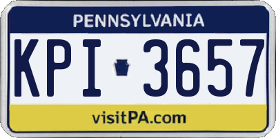 PA license plate KPI3657