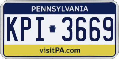 PA license plate KPI3669