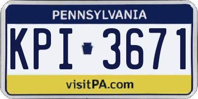PA license plate KPI3671
