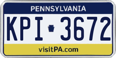 PA license plate KPI3672