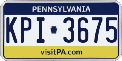 PA license plate KPI3675
