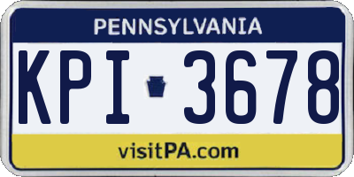 PA license plate KPI3678