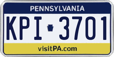 PA license plate KPI3701