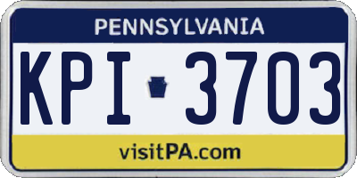 PA license plate KPI3703
