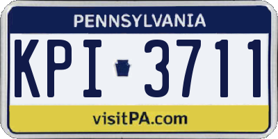 PA license plate KPI3711