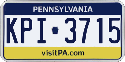 PA license plate KPI3715