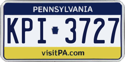 PA license plate KPI3727