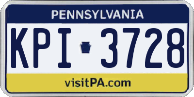 PA license plate KPI3728