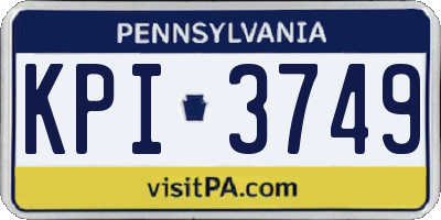 PA license plate KPI3749