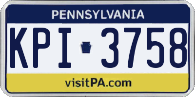 PA license plate KPI3758