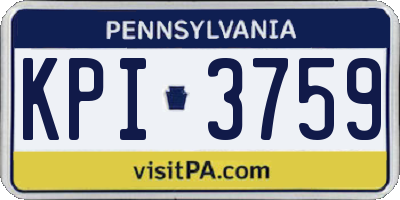 PA license plate KPI3759