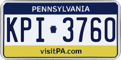 PA license plate KPI3760