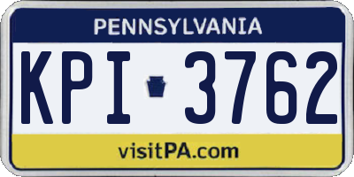 PA license plate KPI3762
