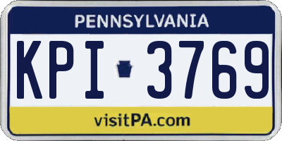 PA license plate KPI3769