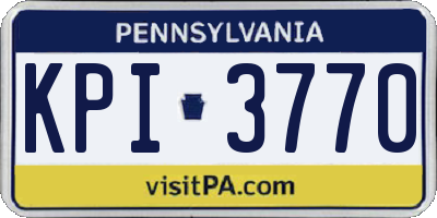 PA license plate KPI3770