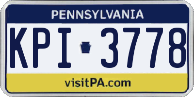 PA license plate KPI3778
