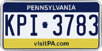 PA license plate KPI3783