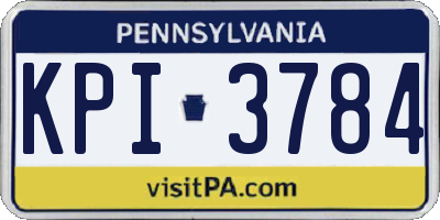PA license plate KPI3784