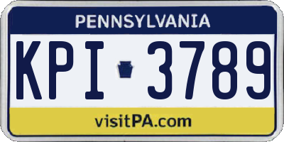 PA license plate KPI3789