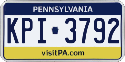 PA license plate KPI3792