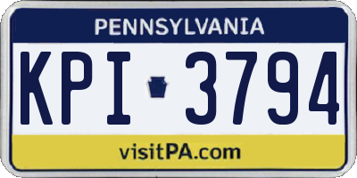 PA license plate KPI3794