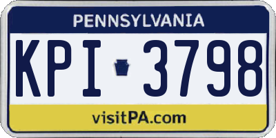 PA license plate KPI3798