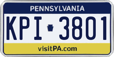 PA license plate KPI3801